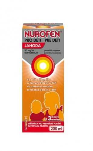 Nurofen pro děti 20 mg/ml jahoda suspenze 200 ml Nurofen