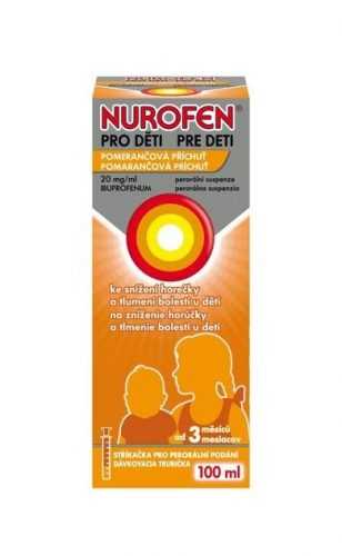 Nurofen pro děti 20 mg/ml pomeranč suspenze 100 ml Nurofen