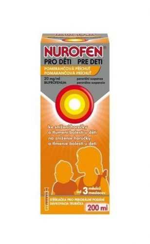 Nurofen pro děti 20 mg/ml pomeranč suspenze 200 ml Nurofen