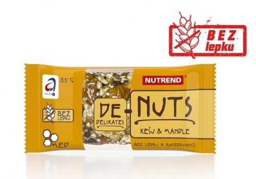 Nutrend DeNuts Ořechová tyčinka kešu + mandle 35 g Nutrend