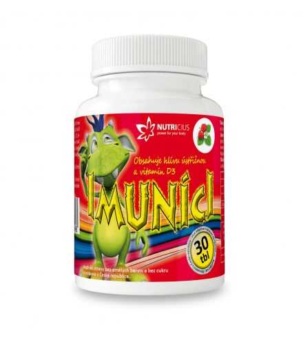 Nutricius Imuníci Hlíva ústřičná s vitaminem D pro děti 30 cucacích tablet Nutricius