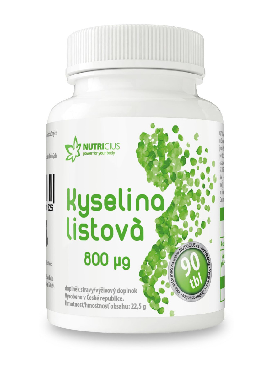 Nutricius Kyselina listová 800 µg 90 tablet Nutricius