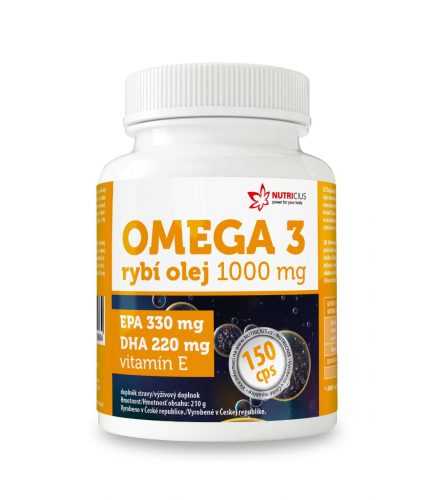 Nutricius Omega 3 Rybí olej 1000 mg EPA 330 mg/DHA 220 mg + vitamín E 150 kapslí Nutricius