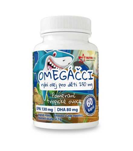Nutricius Omegáčci rybí olej pro děti EPA 130 mg/DHA 80 mg 60 kapslí Nutricius