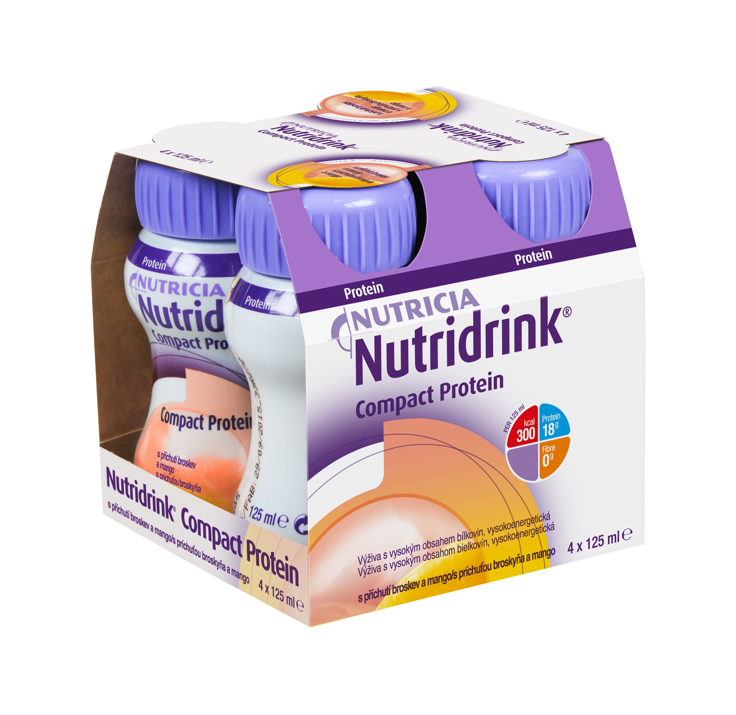 Nutridrink Compact Protein broskev a mango 4x125 ml Nutridrink