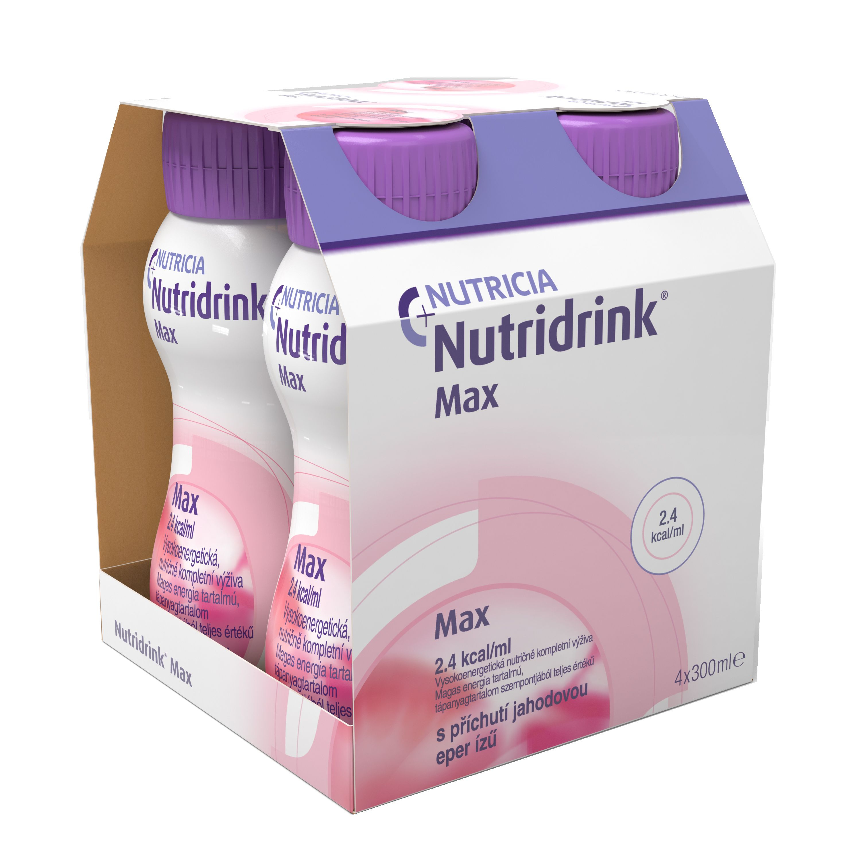 Nutridrink Max příchuť jahoda 4x300 ml Nutridrink