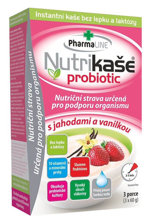 Nutrikaše probiotic s jahodami a vanilkou 3x60 g Nutrikaše