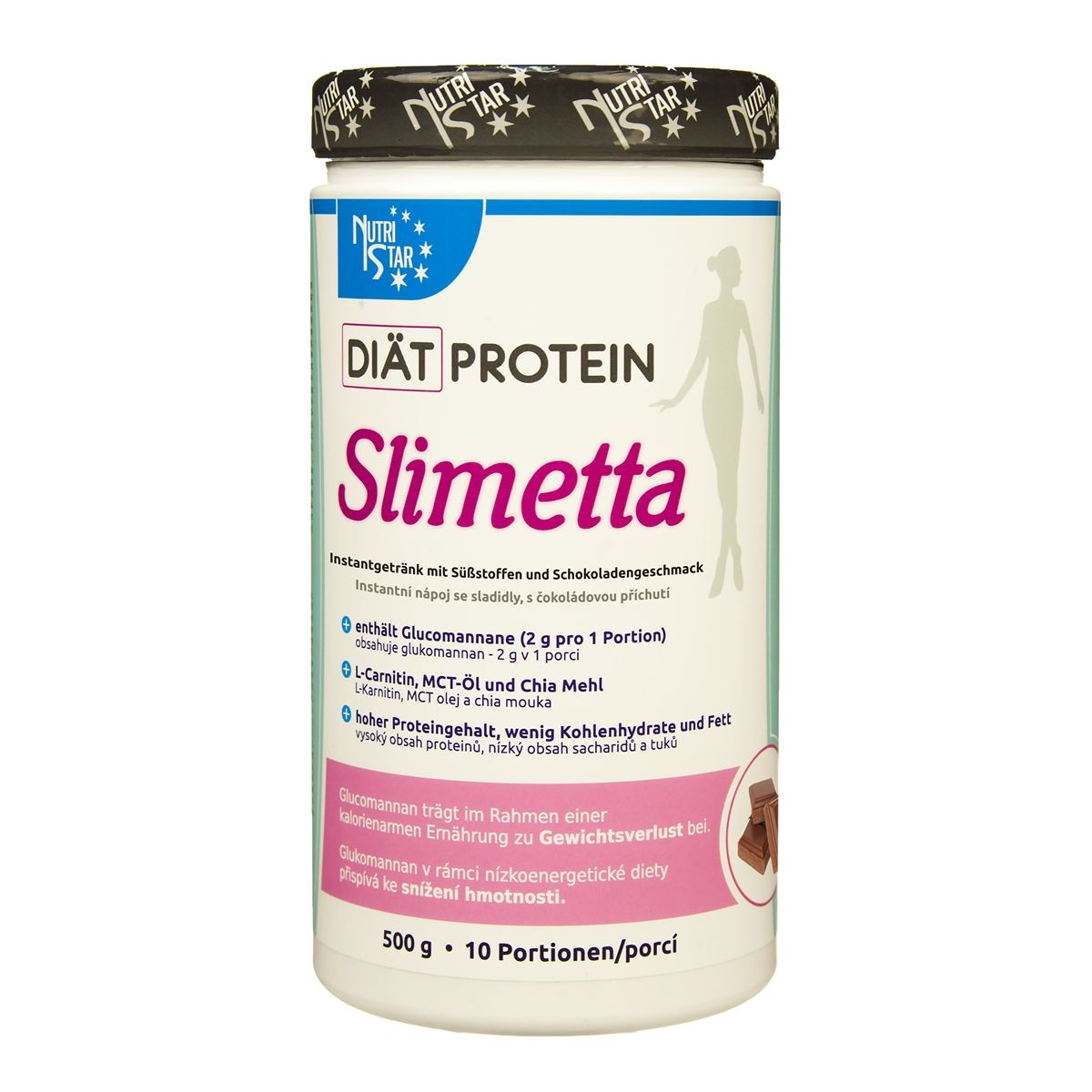 Nutristar Diät Protein SLIMETTA nápoj 500 g čokoláda Nutristar