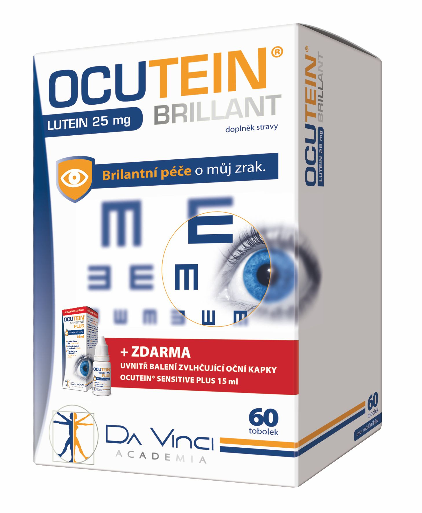 Ocutein Brillant Lutein 25 mg 60 tobolek + kapky Ocutein