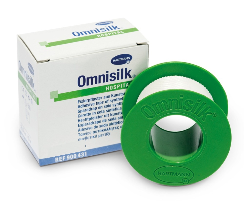 Omnisilk Náplast bílé hedvábí 5 cm x 5 m cívka 1 ks Omnisilk