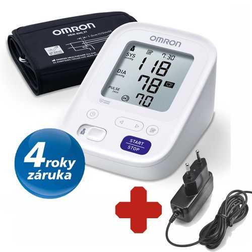 Omron M3 AC digitální tonometr + síťový zdroj Omron