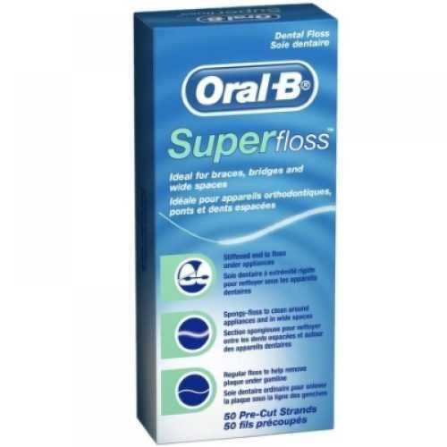 Oral-B SuperFloss zubní nit voskovaná 50 ks Oral-B