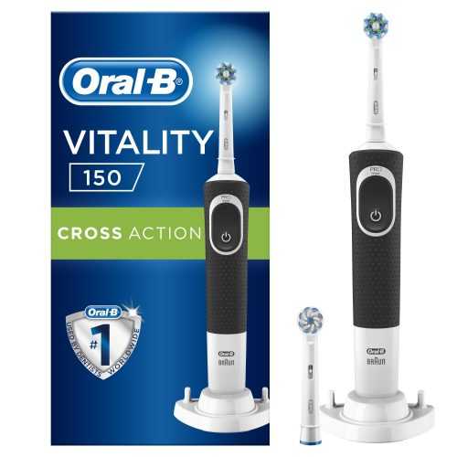 Oral-B Vitality 150 Cross Action Black + 1 Sensi UltraThin elektrický zubní kartáček Oral-B