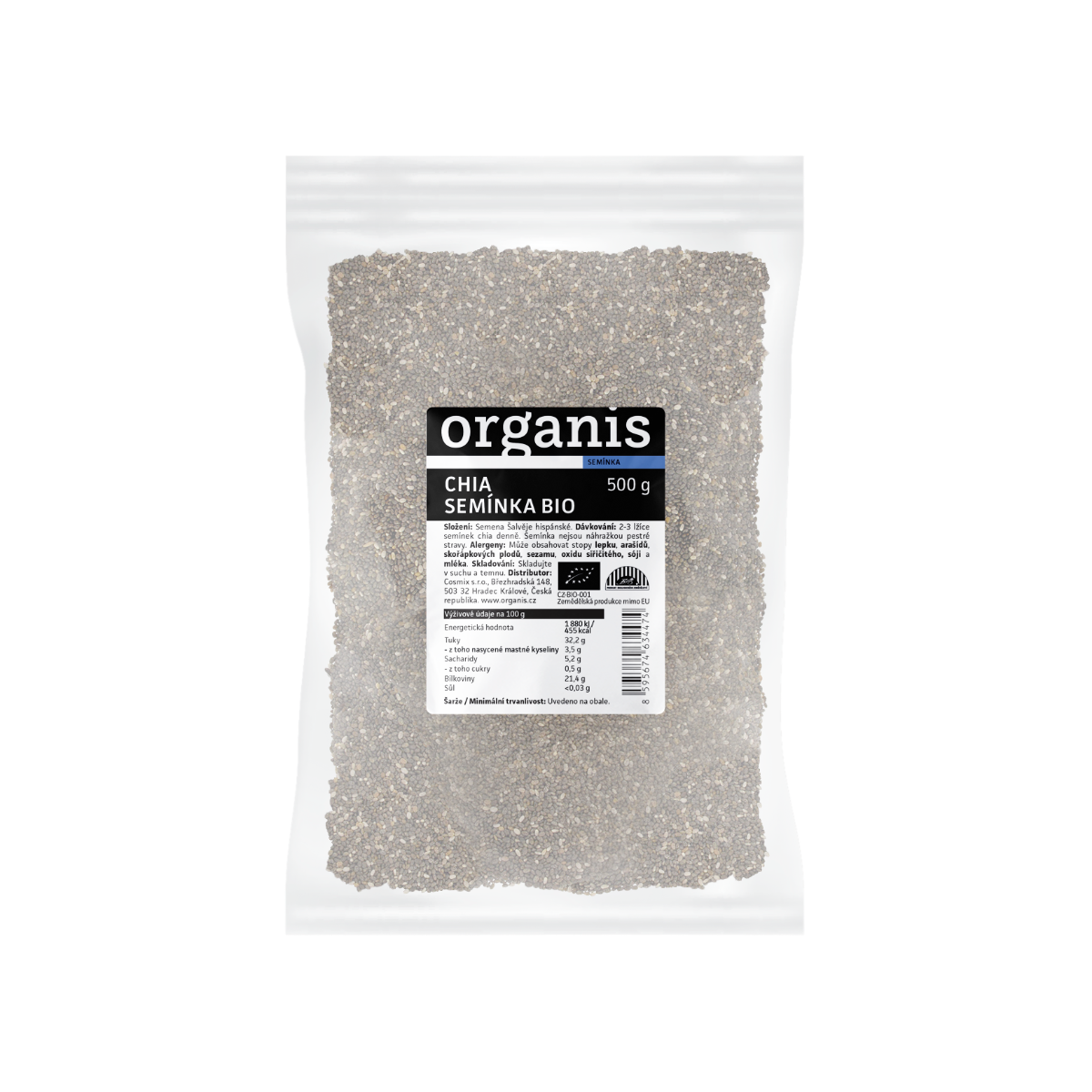 Organis Chia semínka BIO 500 g Organis