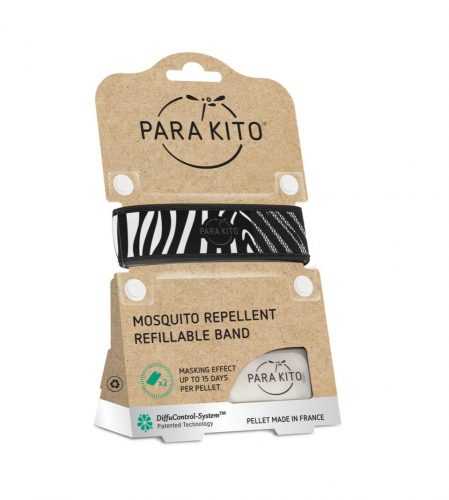 PARAKITO Repelentní náramek proti komárům Zebra 1 ks + 2 náplně PARAKITO