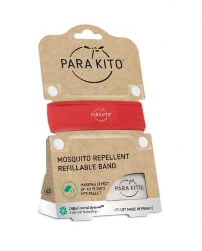 PARAKITO Repelentní náramek proti komárům červený 1 ks + 2 náplně PARAKITO