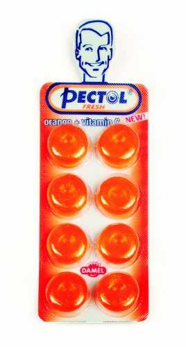 PECTOL Dropsy s pomerančovou příchutí a vitaminem C blistr 8 ks PECTOL