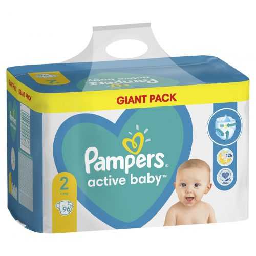 Pampers Active Baby vel. 2 Giant Pack 4-8 kg dětské pleny 96 ks Pampers