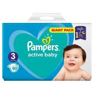 Pampers Active Baby vel. 3 Giant Pack 6-10 kg dětské pleny 90 ks Pampers