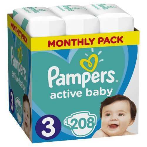 Pampers Active Baby vel. 3 Monthly Pack 6-10 kg dětské pleny 208 ks Pampers