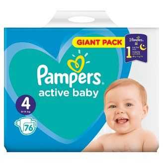Pampers Active Baby vel. 4 Giant Pack 9-14 kg dětské pleny 76 ks Pampers