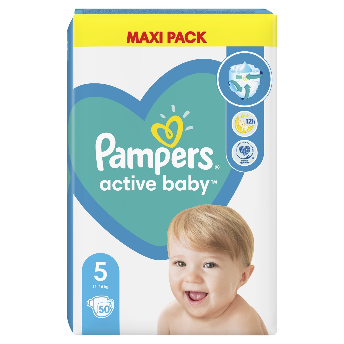 Pampers Active Baby vel. 5 Maxi Pack 11-16 kg dětské pleny 50 ks Pampers