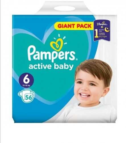 Pampers Active Baby vel. 6 Giant Pack 13-18 kg dětské pleny 56 ks Pampers