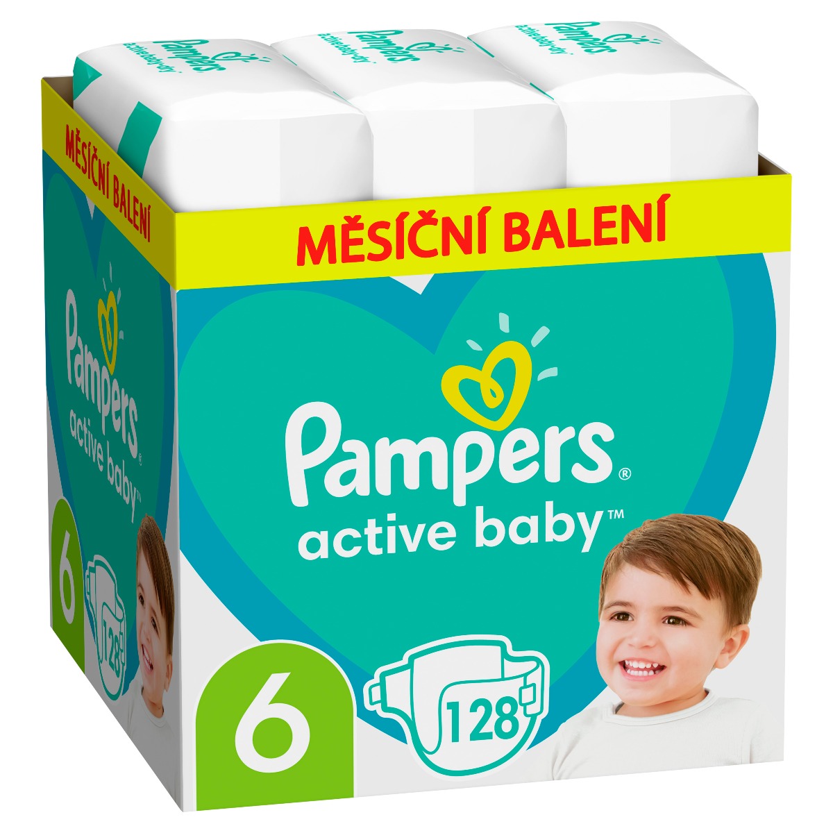 Pampers Active Baby vel. 6 Monthly Pack 13-18 kg dětské pleny 128 ks Pampers