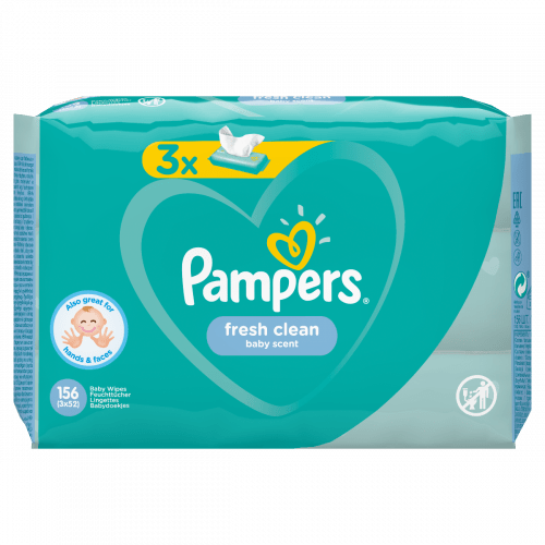 Pampers Fresh Clean vlhčené ubrousky 3x52 ks Pampers