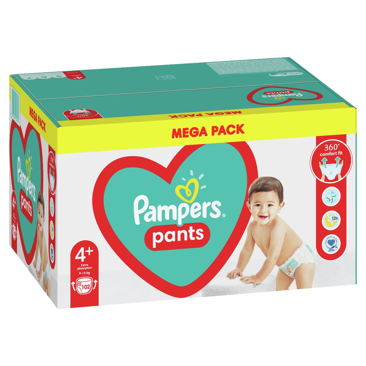 Pampers Pants vel. 4+ Mega Pack 10-15 kg plenkové kalhotky 102 ks Pampers