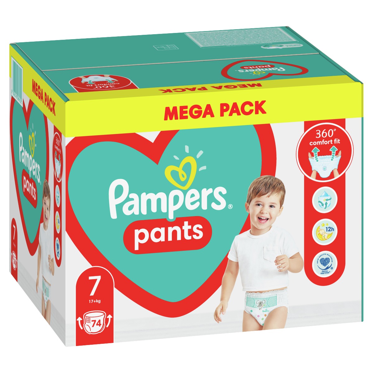 Pampers Pants vel. 7 Mega Pack 17+ kg plenkové kalhotky 74 ks Pampers