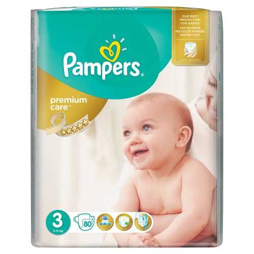 Pampers Premium Care vel. 3 5-9 kg dětské pleny 80 ks Pampers