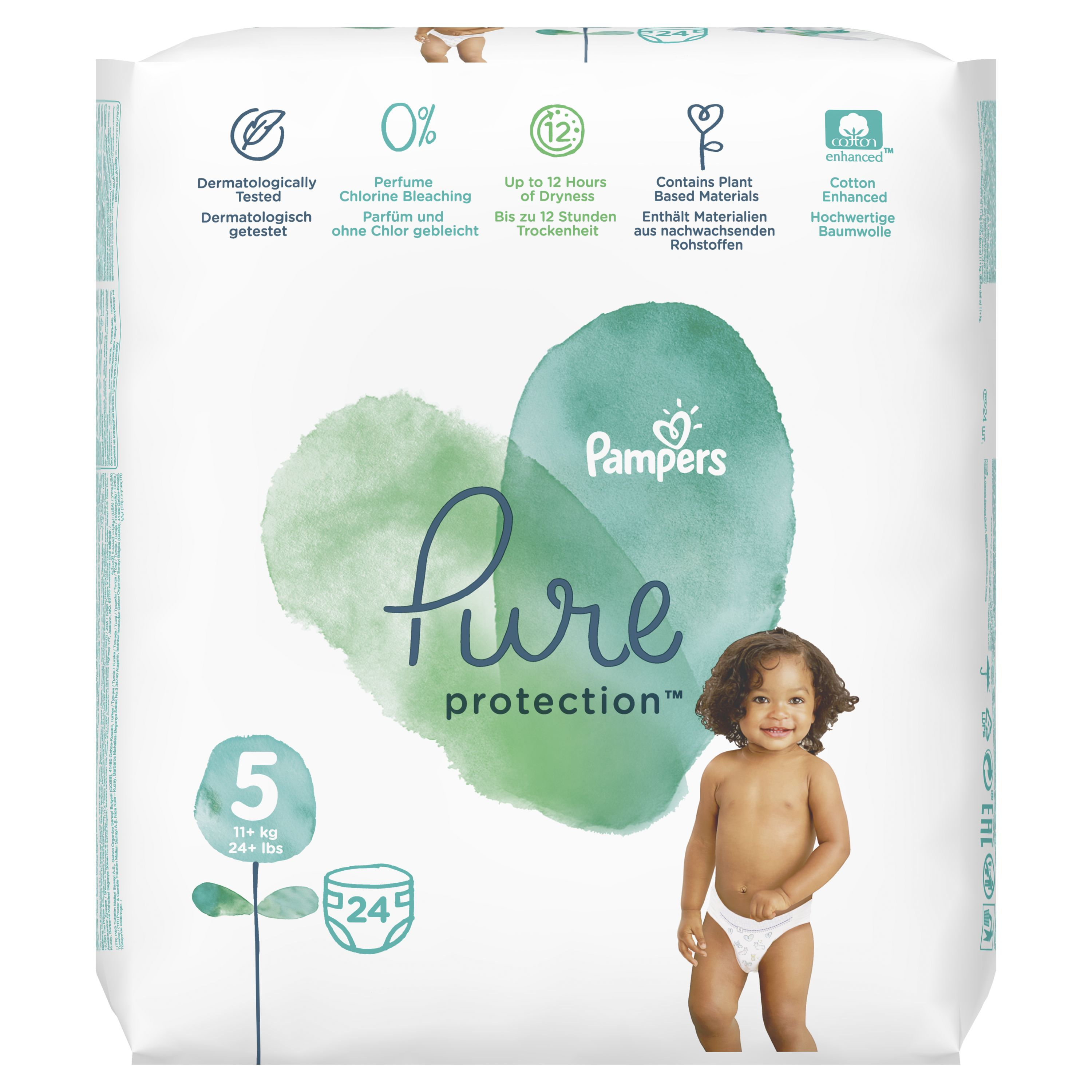 Pampers Pure Protection vel. 5 dětské plenky 24 ks Pampers