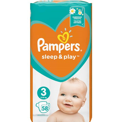 Pampers Sleep & Play vel. 3 Midi 6-10 kg dětské pleny 58 ks Pampers