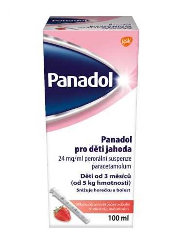 Panadol pro děti Jahoda perorální suspenze 100 ml Panadol