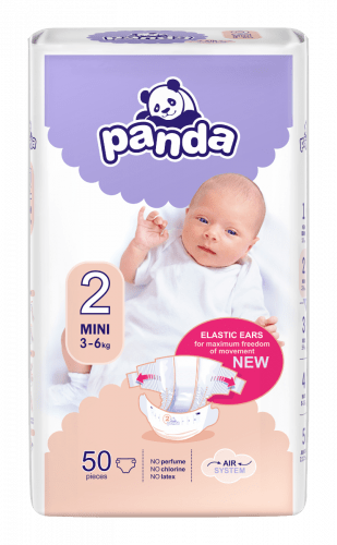 Panda Mini vel. 2 3-6 kg dětské pleny 50 ks Panda