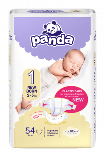 Panda New born vel. 1 2-5 kg dětské pleny 54 ks Panda