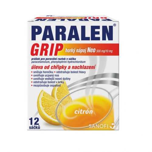 Paralen Grip Horký nápoj Neo 500 mg/10 mg 12 sáčků Paralen