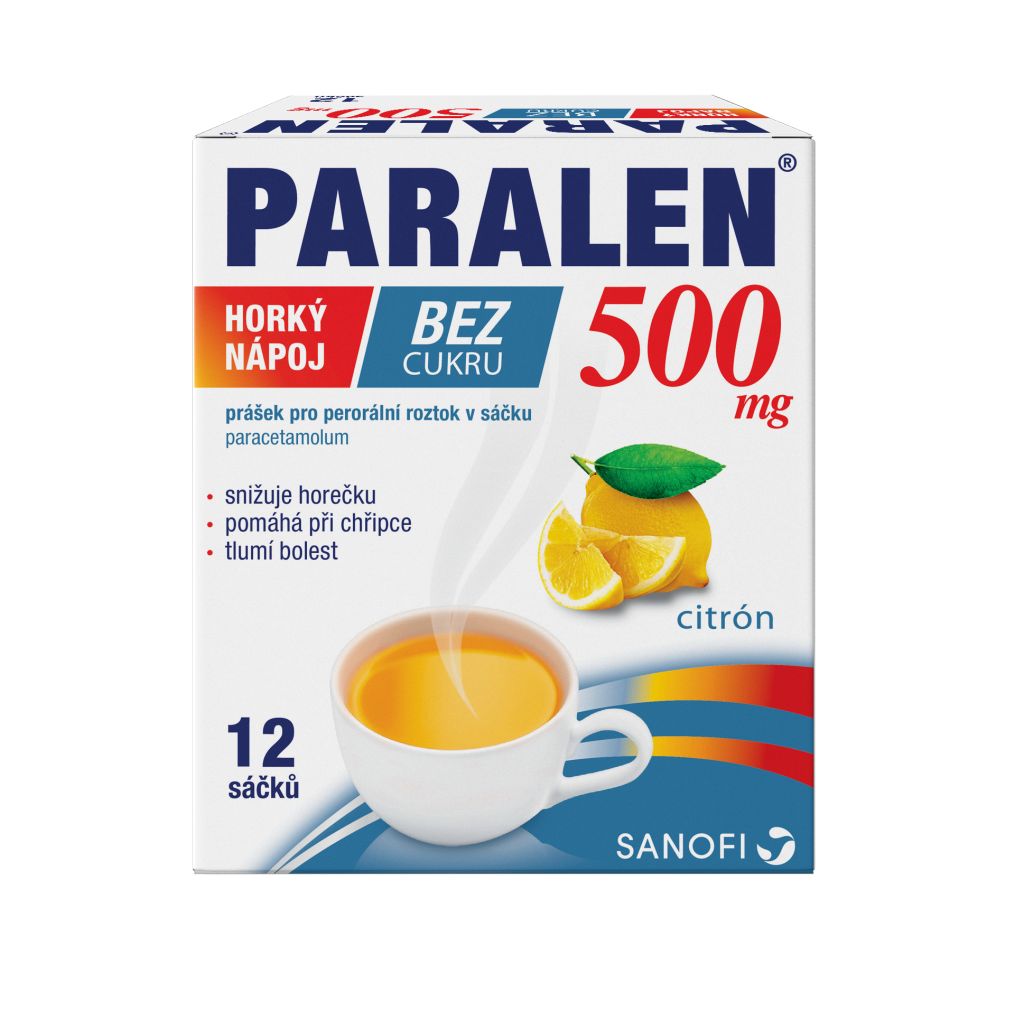 Paralen Horký nápoj bez cukru 500 mg 12 sáčků Paralen