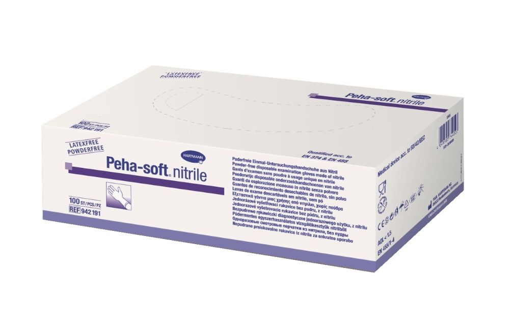 Peha -soft nitrile Vyšetřovací rukavice vel. L 100 ks Peha