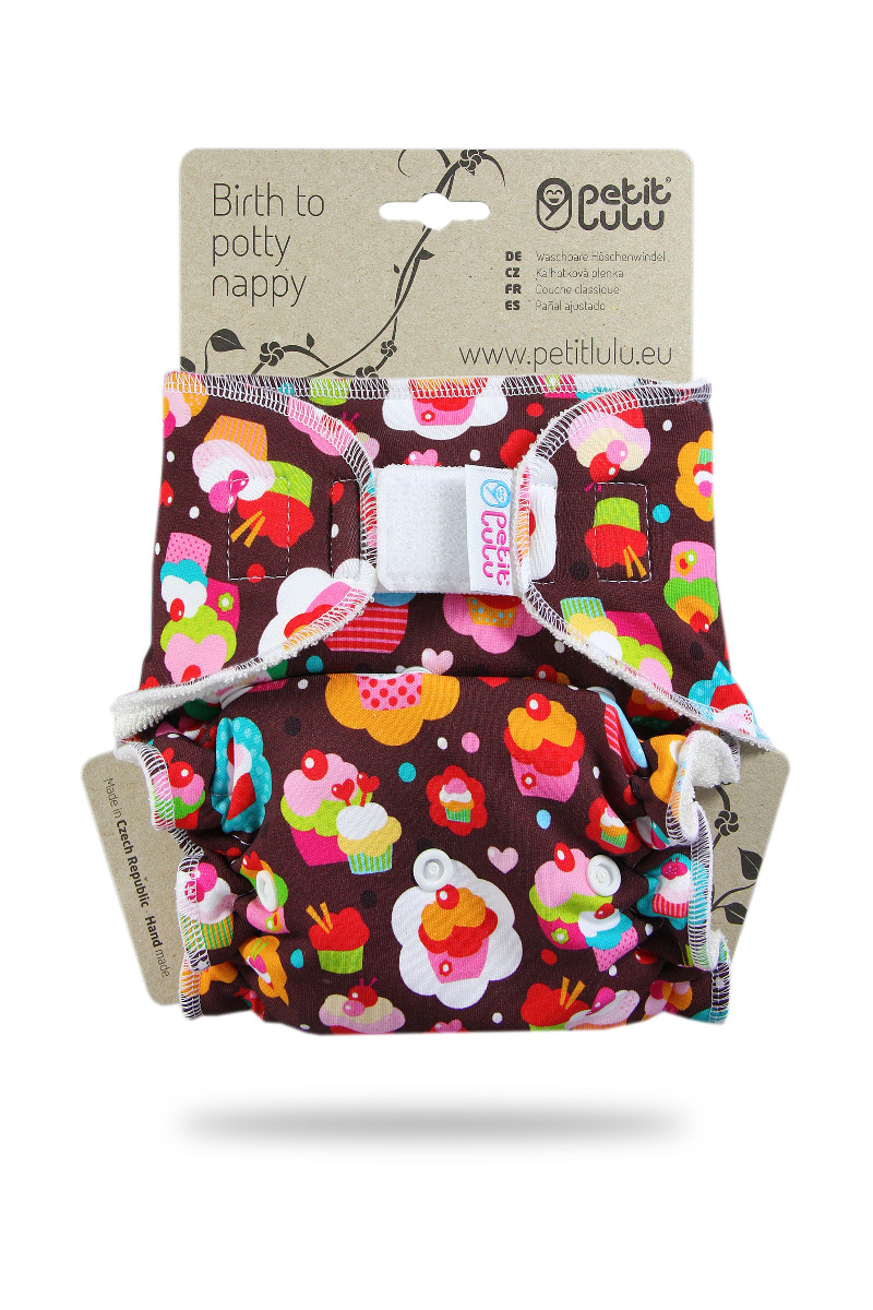 Petit Lulu Kalhotková plena suchý zip 1 ks dortíčky Petit Lulu