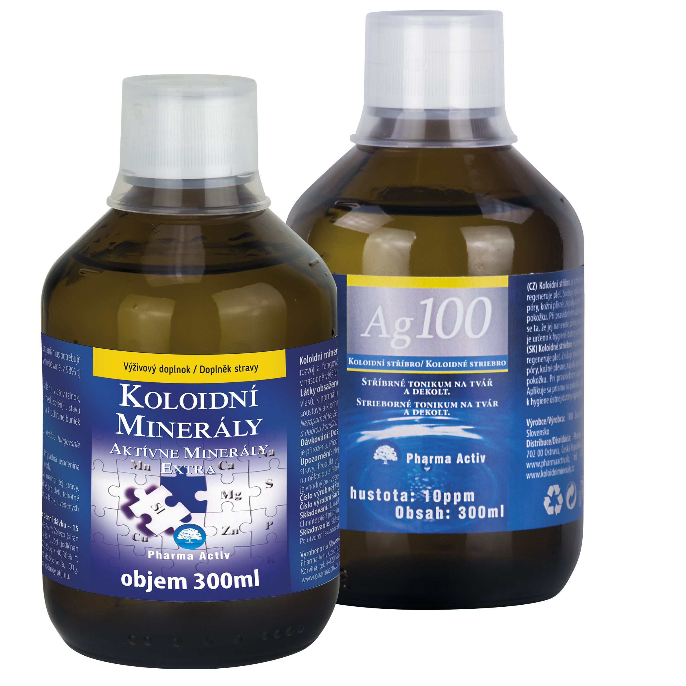 Pharma Activ Koloidní minerály 300 ml + Ag100 10ppm 300 ml Pharma Activ