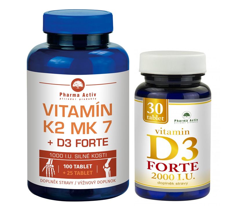 Pharma Activ Vitamin K2 MK7 + D3 Forte 125 tablet + Vitamin D3 Forte 2000I.U. 30 tablet Pharma Activ