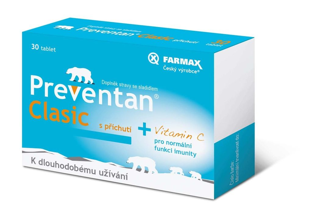 Preventan Clasic s příchutí 30 tablet Preventan