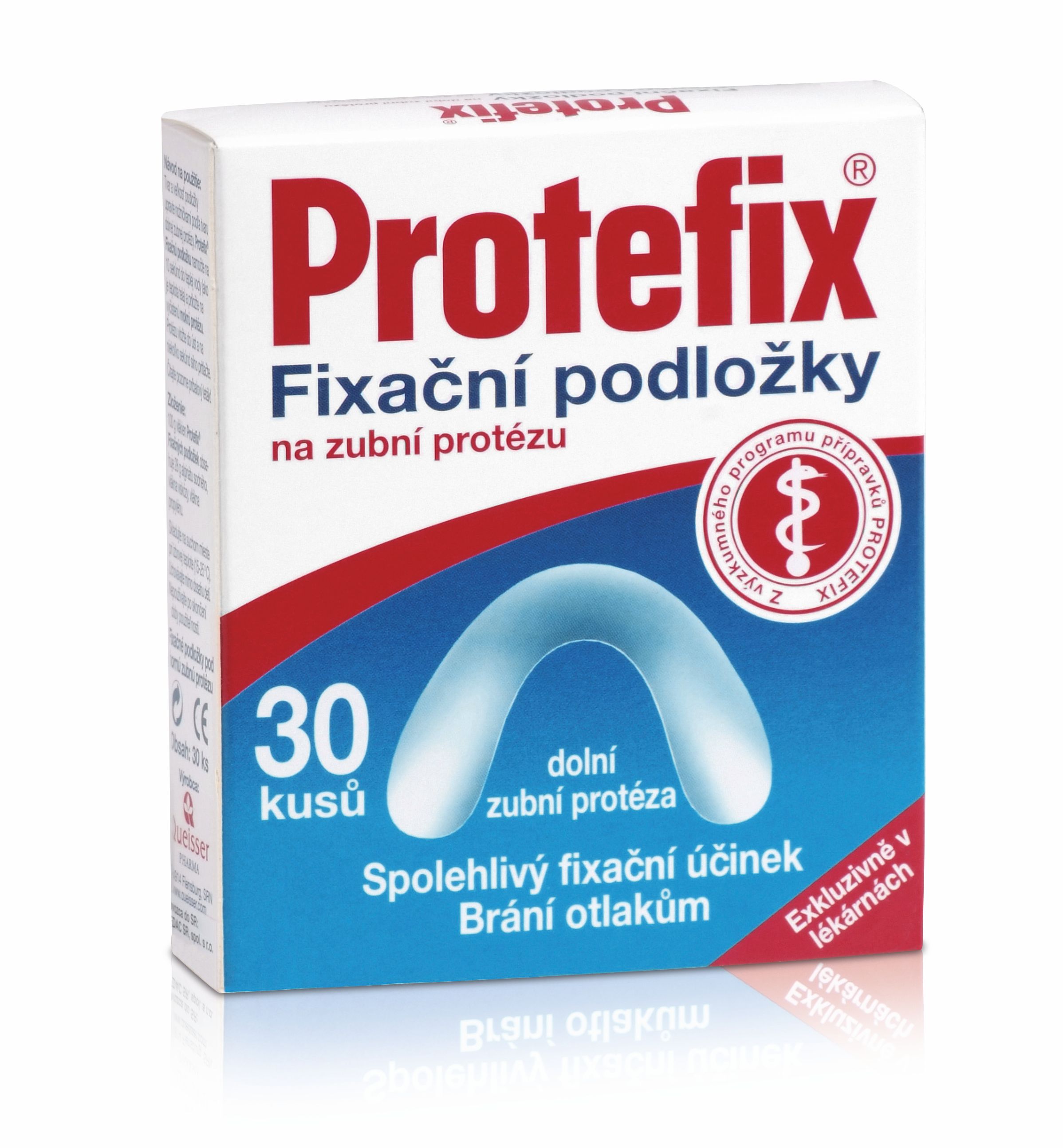 Protefix Fixační podložky na dolní zubní protézu 30 ks Protefix