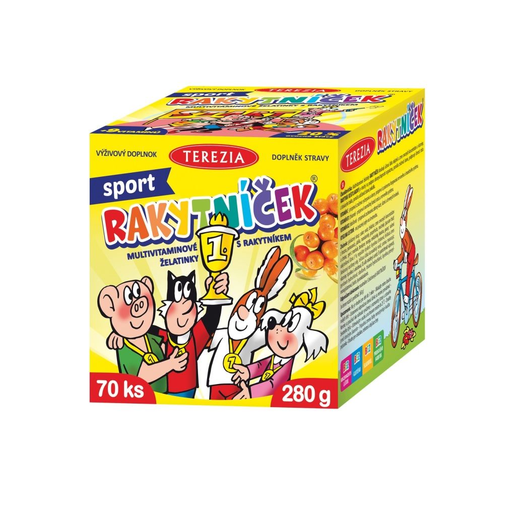 Rakytníček SPORT Multivitaminové želatinky s rakytníkem 70 ks Rakytníček