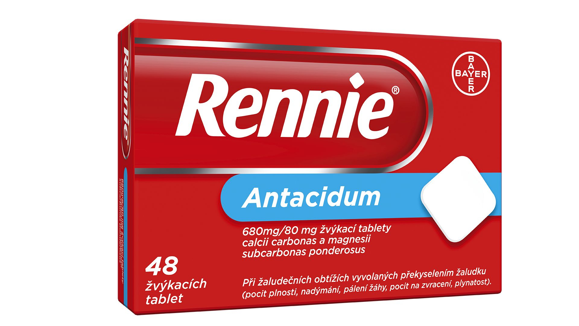 Rennie 48 žvýkacích tablet Rennie