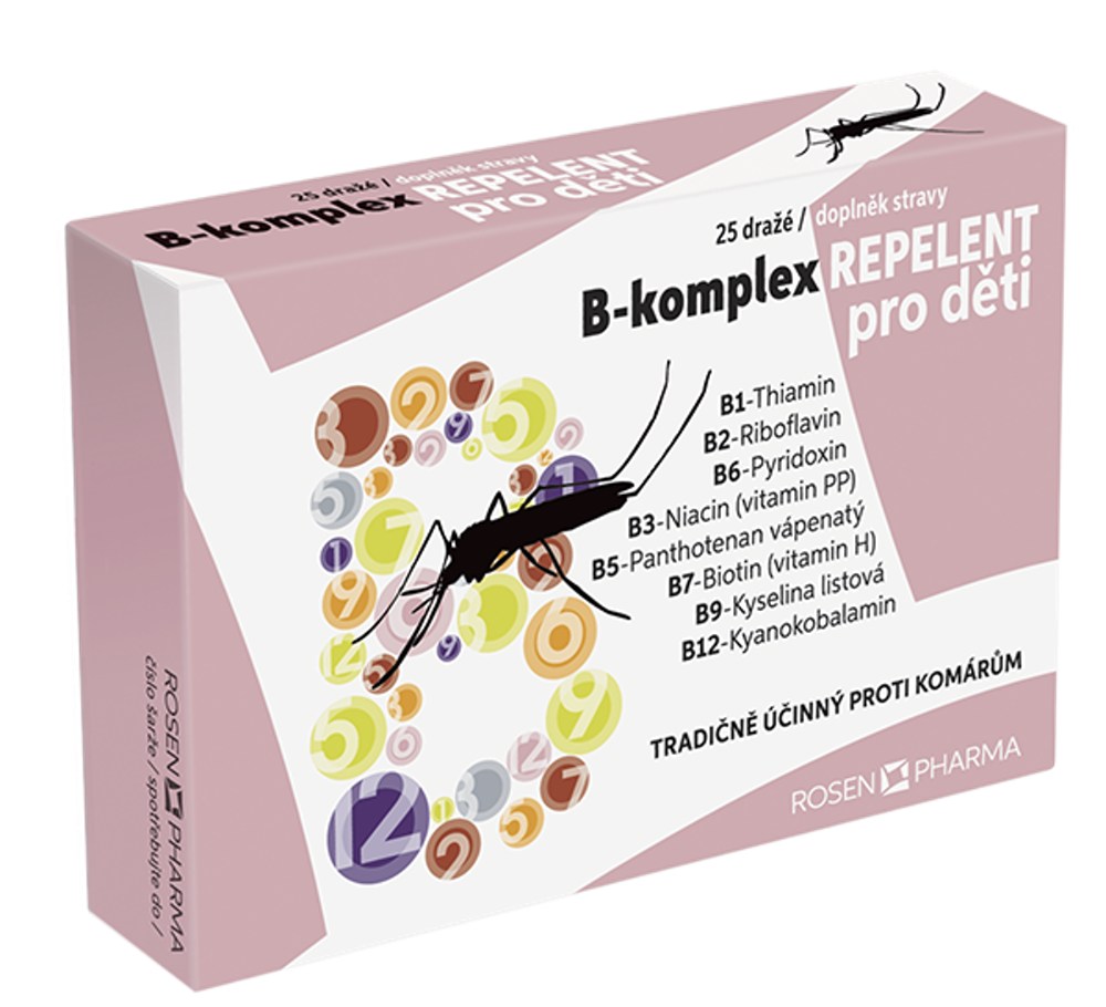 Rosen B-komplex REPELENT pro děti 25 dražé Rosen