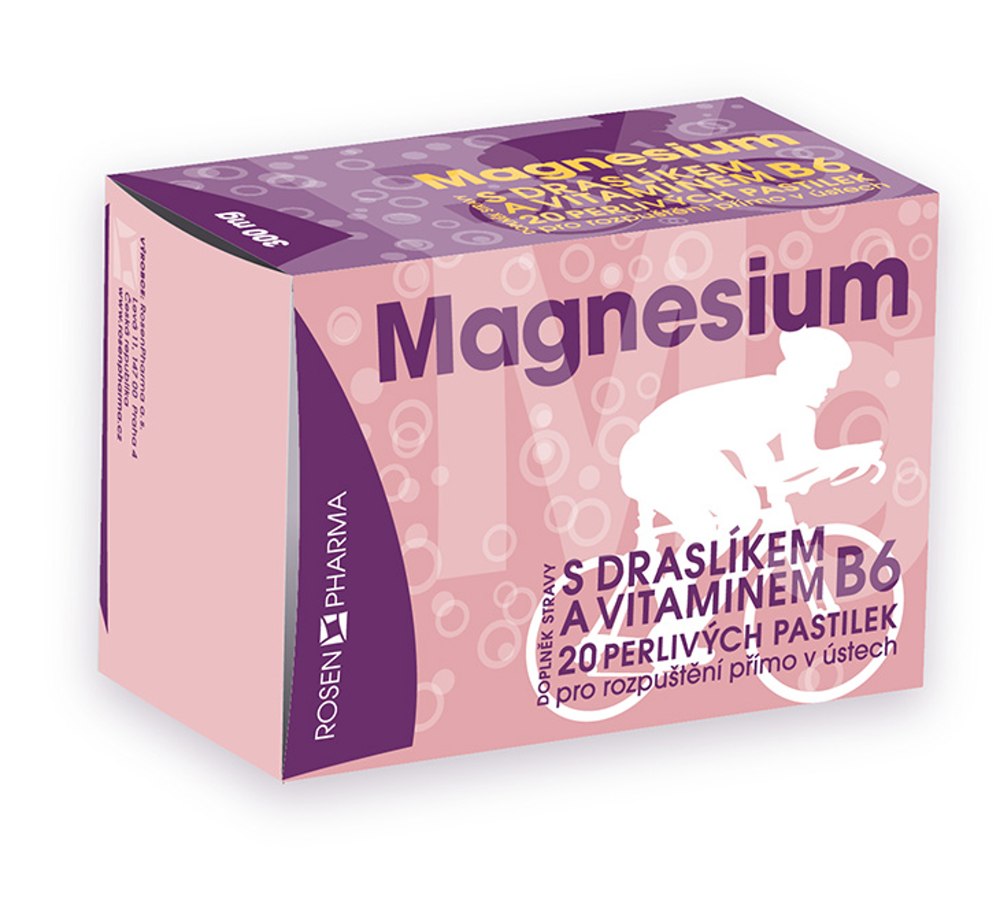 Rosen Magnesium 300 mg 20 perlivých pastilek Rosen