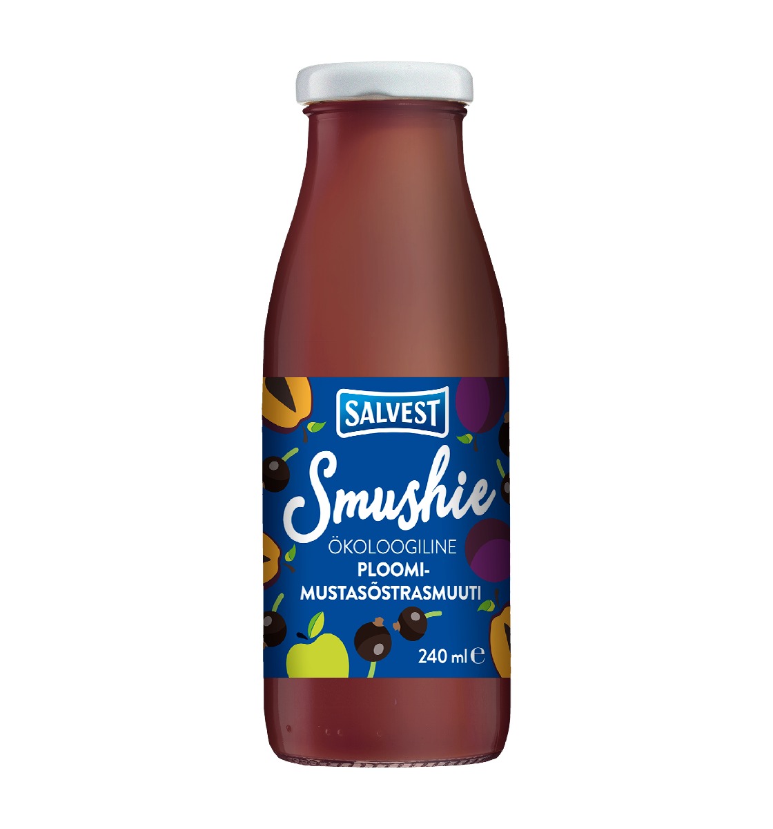 SALVEST Smushie BIO Ovocné smoothie s černým rybízem a švestkami 240 ml SALVEST